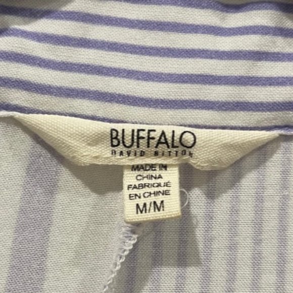 BUFFALO DAVID BITTON Wrap Purple Striped Blouse - Picture 2 of 4